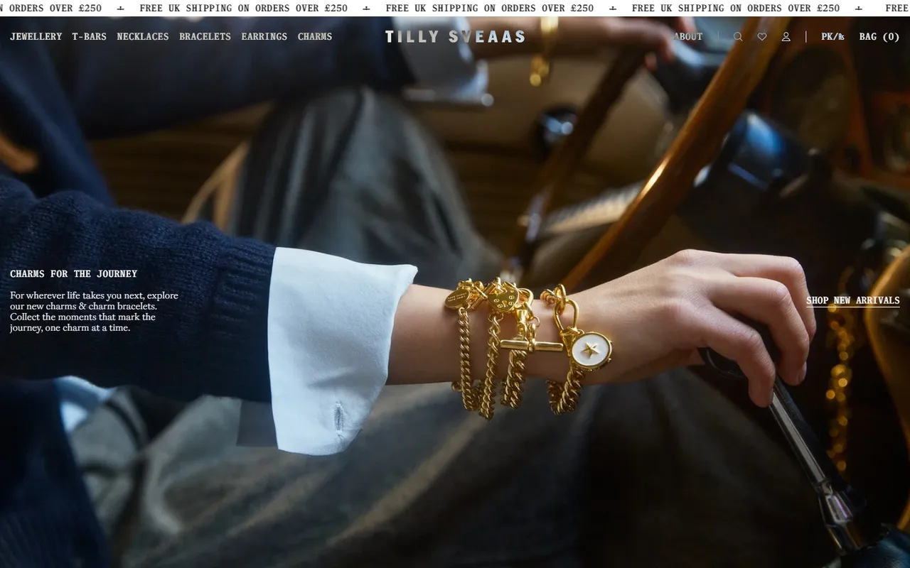 Tilly Sveaas homepage, first screen